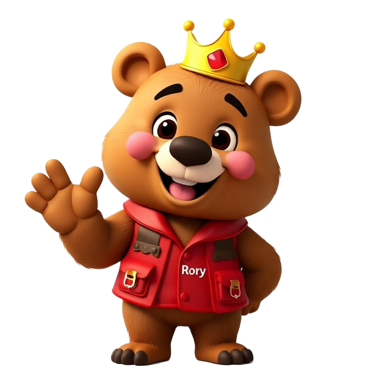 Rory the explorer bear waving hello